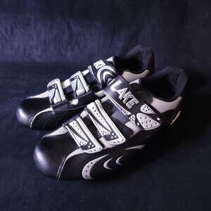 Lake CX165 Black Silver Bike Cycling Triathalon Shoes Mens 10 US 44 EU GUC